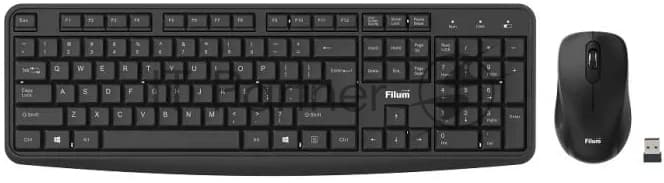 Комплект клавиатура+мышь Filum FL-KTW05-BK беспроводной, USB, 1600 DPI, чёрный