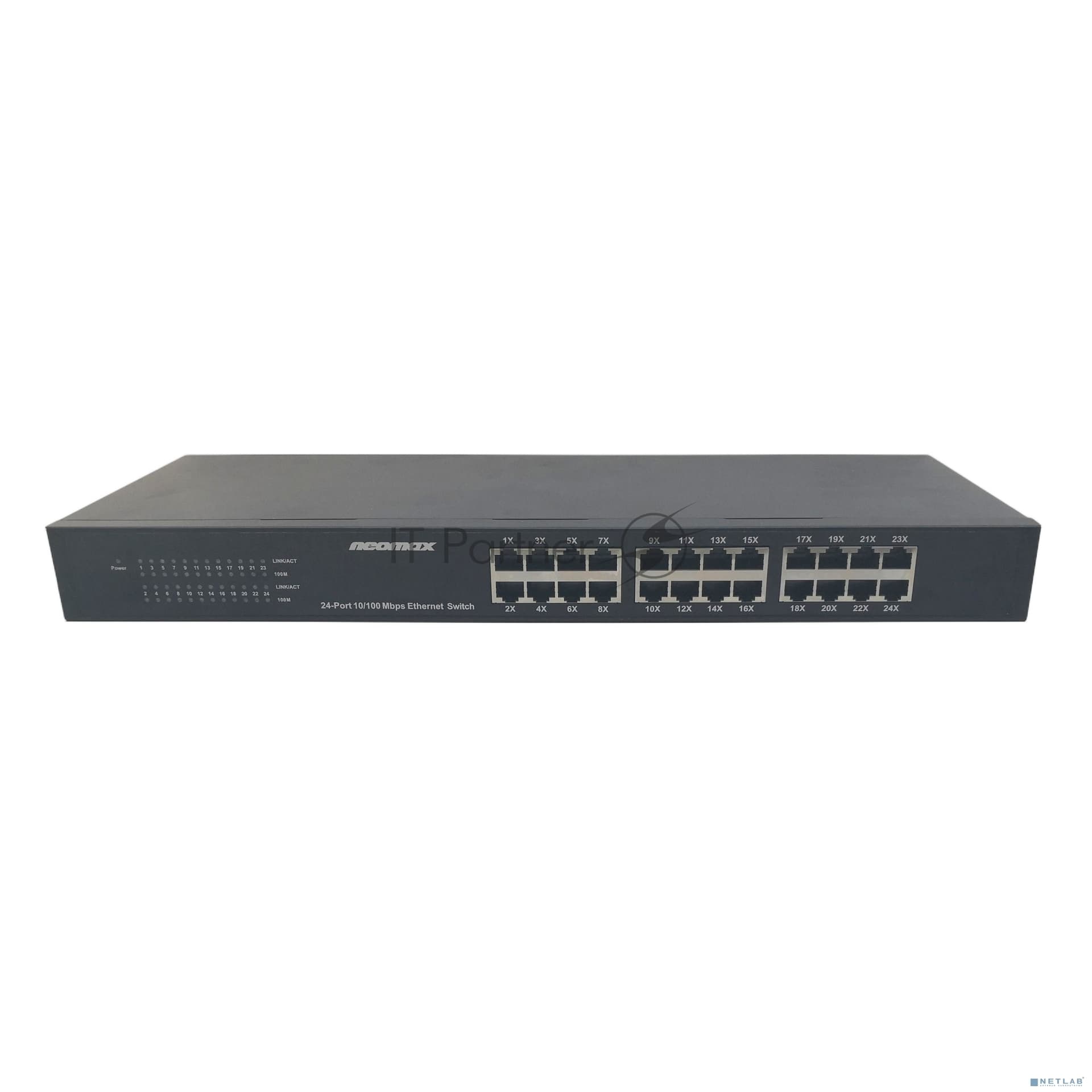 NEOMAX неуправляемый коммутатор NMS-124P-100-SR, 24 порта 100 Mbps, металл Rack