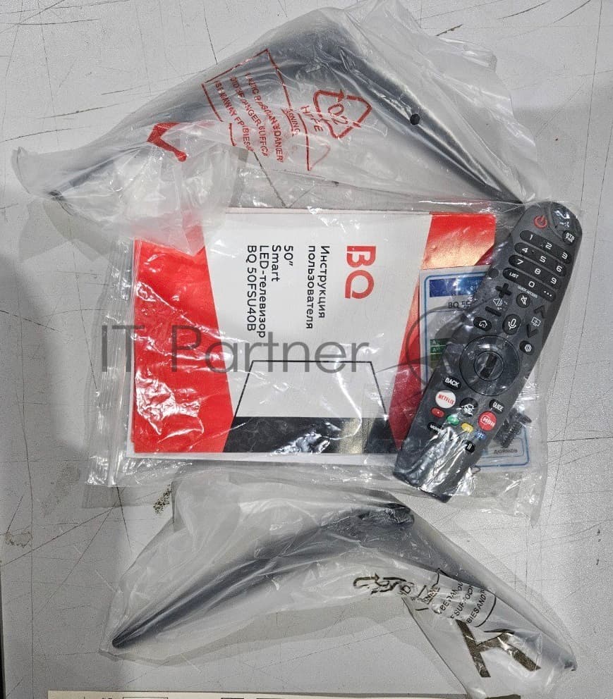(Из ремонта, рабочий, гарантия 7 дней) Телевизор BQ 50" 50FSU40B черный (РФ) DLED UHD 60Hz webOS