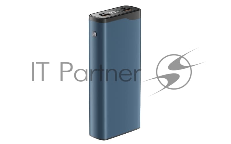Портативный аккумулятор OLMIO QL-20, 20000mAh, 22.5W, QuickCharge3.0/PowerDelivery, LCD, голубой