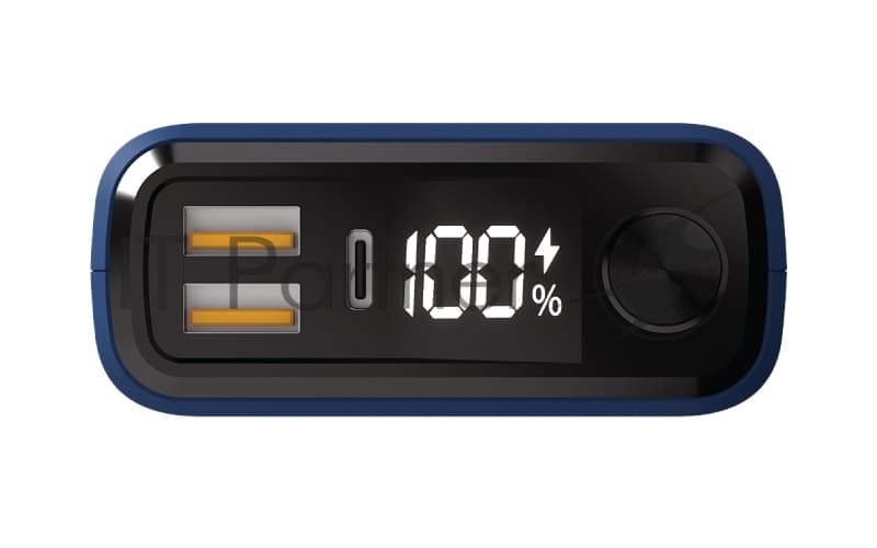 Портативный аккумулятор OLMIO QS-30, 30000mAh, 22.5W, QuickCharge3.0/PowerDelivery, LCD, темно-синий