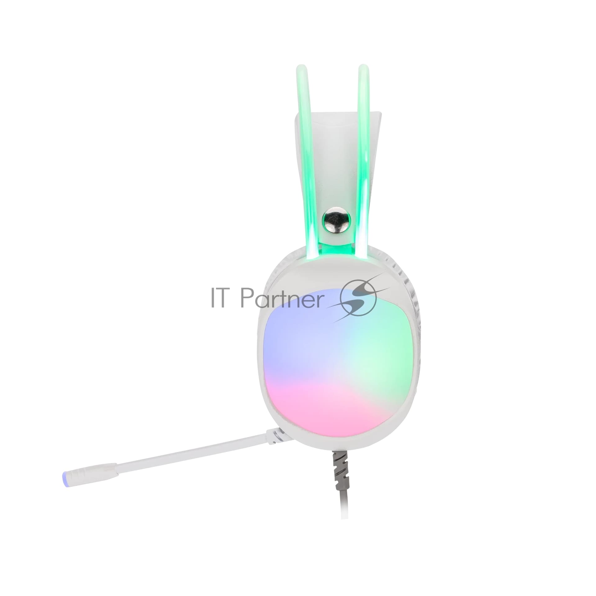 Гарнитура Marvo HG8959 Lumi 40 белый, проводная, 2×3.5 мм, микрофон с отключением, RGB-подсветка