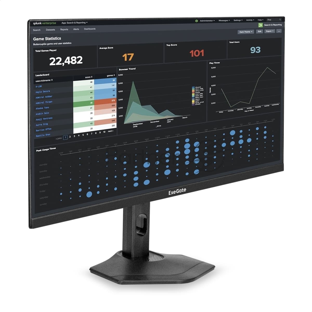 Монитор 27" ExeGate SuperView EH2700TA IPS 1920x1080, 100 Гц, 4 мс, 16:9, 250 кд/м², HDMI 2.0, DP, 3.5 Jack, динамики, HDR10, FreeSync, черный
