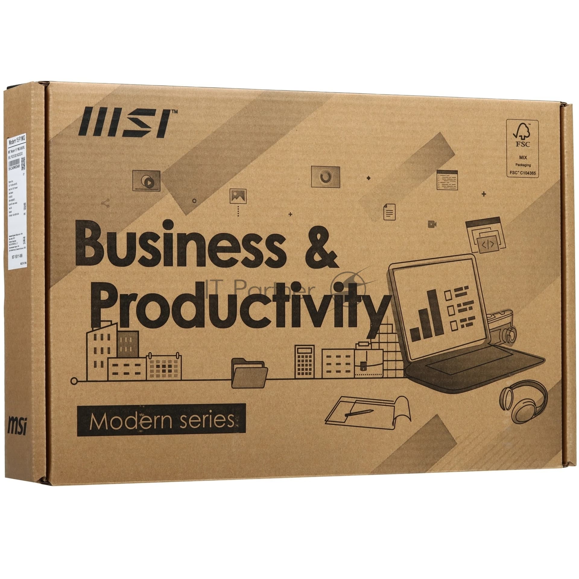 Ноутбук MSI Modern 15 F1MG/15.6"/IPS/Intel Core 5 120U/16GB/512GB SSD/Intel Graphics/DOS/серый/1.7kg