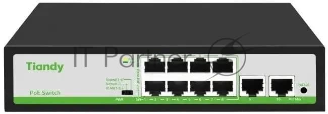 Коммутатор Tiandy TC-P3S010 F/0820/AT/90/V2.0 (L2) 10x100Мбит/с 8PoE 90W неуправляемый