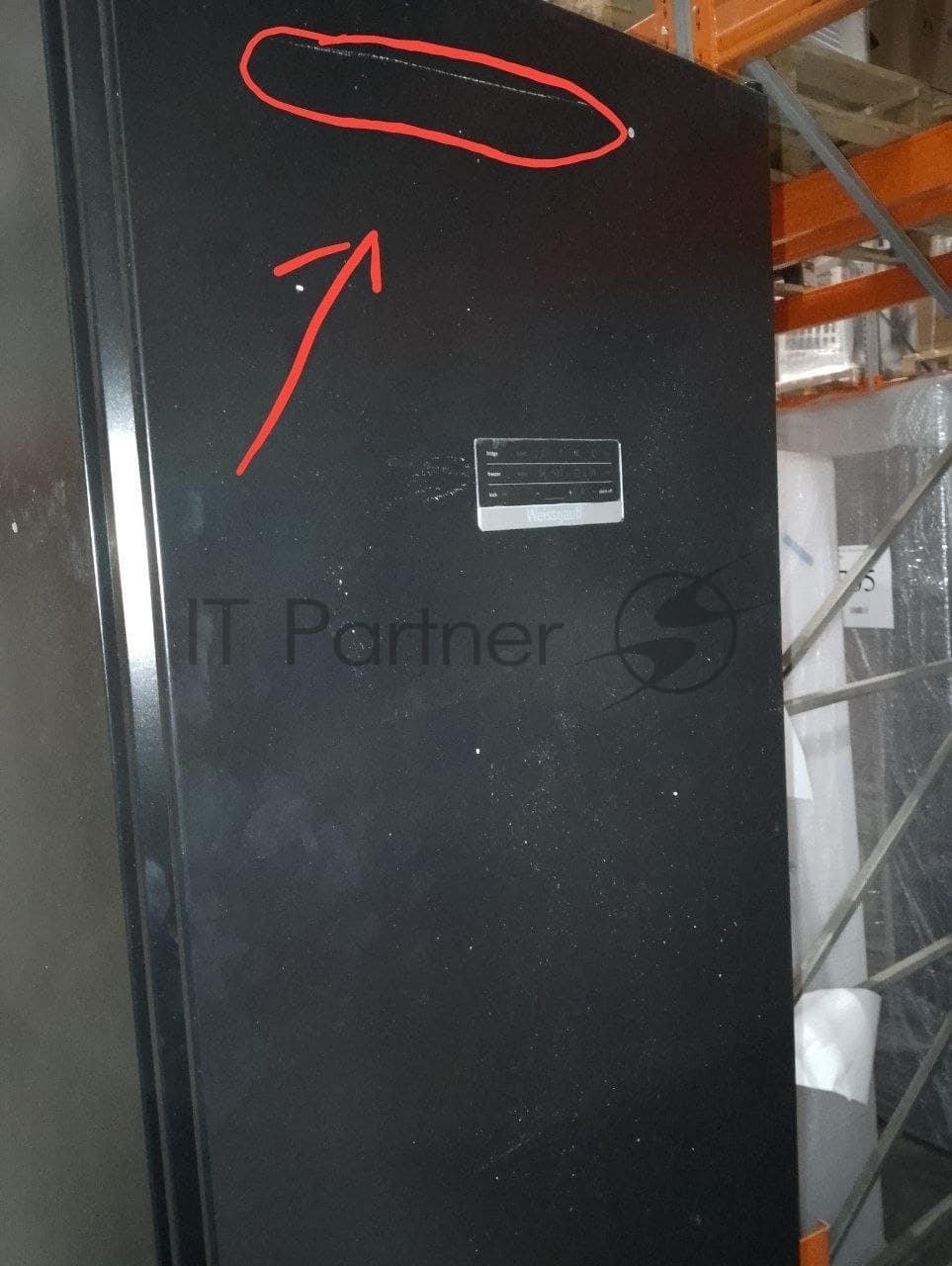 (Поврежденный товар) Холодильник Weissgauff WRK 2010 D Inverter NoFrost Black Soft Close (Вмятина сзади, потертости по корпусу.)