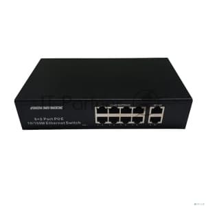 NEOMAX неуправляемый коммутатор NMS-110PoE-100-S, 10 портов 100 Mbps, 8xPoE+, 220W, металл