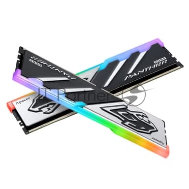 Оперативная память Apacer Panther RGB, DDR5, 32GB (2x16GB), 6000 MHz, CL40, с радиатором, черно-серый, RGB