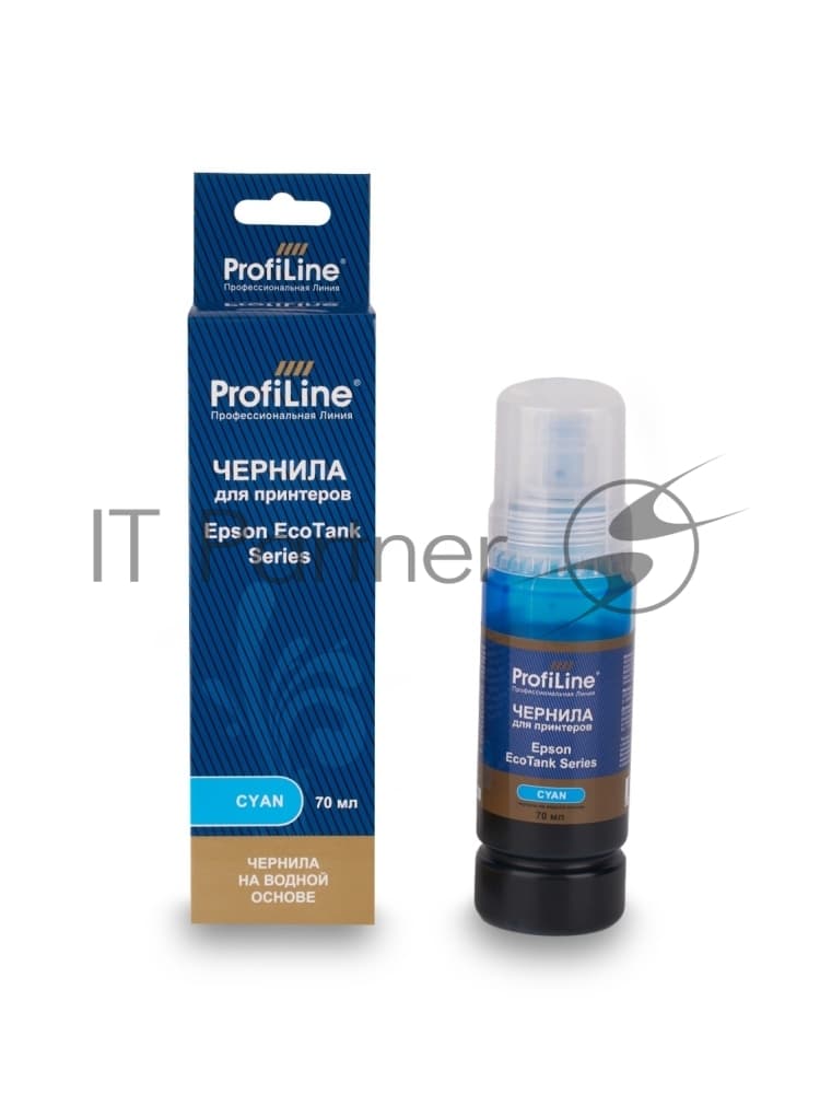 Чернила ProfiLine для принтеров Epson EcoTank 1810/2700/2710/2711/2712/2714/2715/2720/2726/2750/2810/2811/2812/2814/2815/2820/2821/2826/L3110/3111/3150/3160/3750/4156/L4150/4160/4700/4750/4800/6160/6170/6190/L6176/7700/7750/7160/7180/L7188/8500/8550/14150 на водной основе type-2 Cyan 70 мл