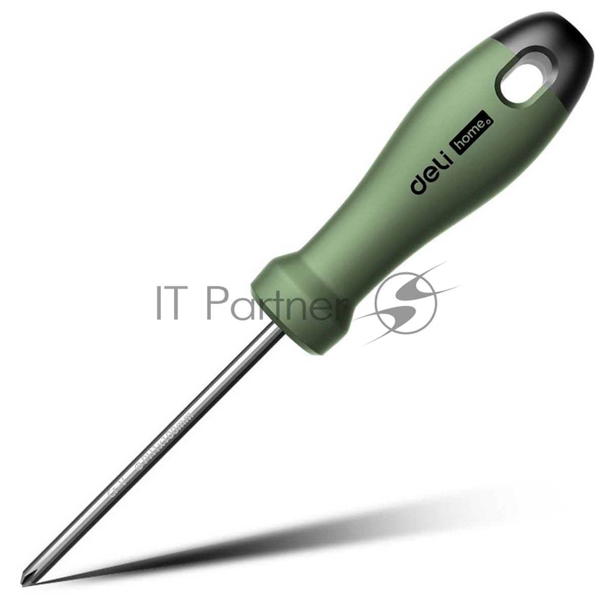 Крестовая отвертка "Home Series Green" Deli HT1205L PH1x100мм Эксклюзивный дизайн, рукоятка из высококачественного софттач пластика