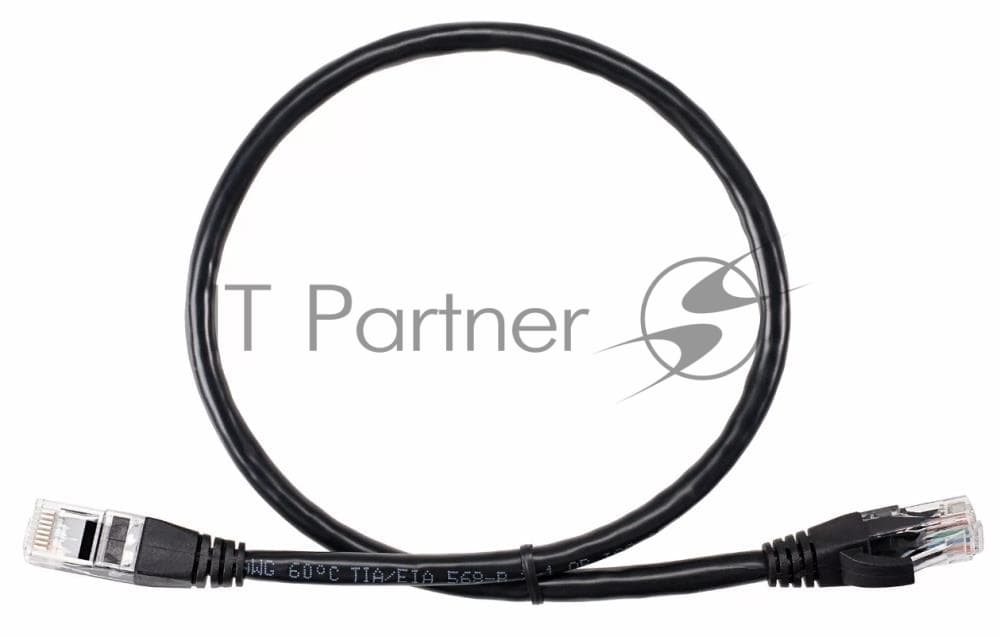 Патч-корд литой AOpen ANP612B-BK-0.5M (7/0.20) UTP кат.6 черный 0,5m