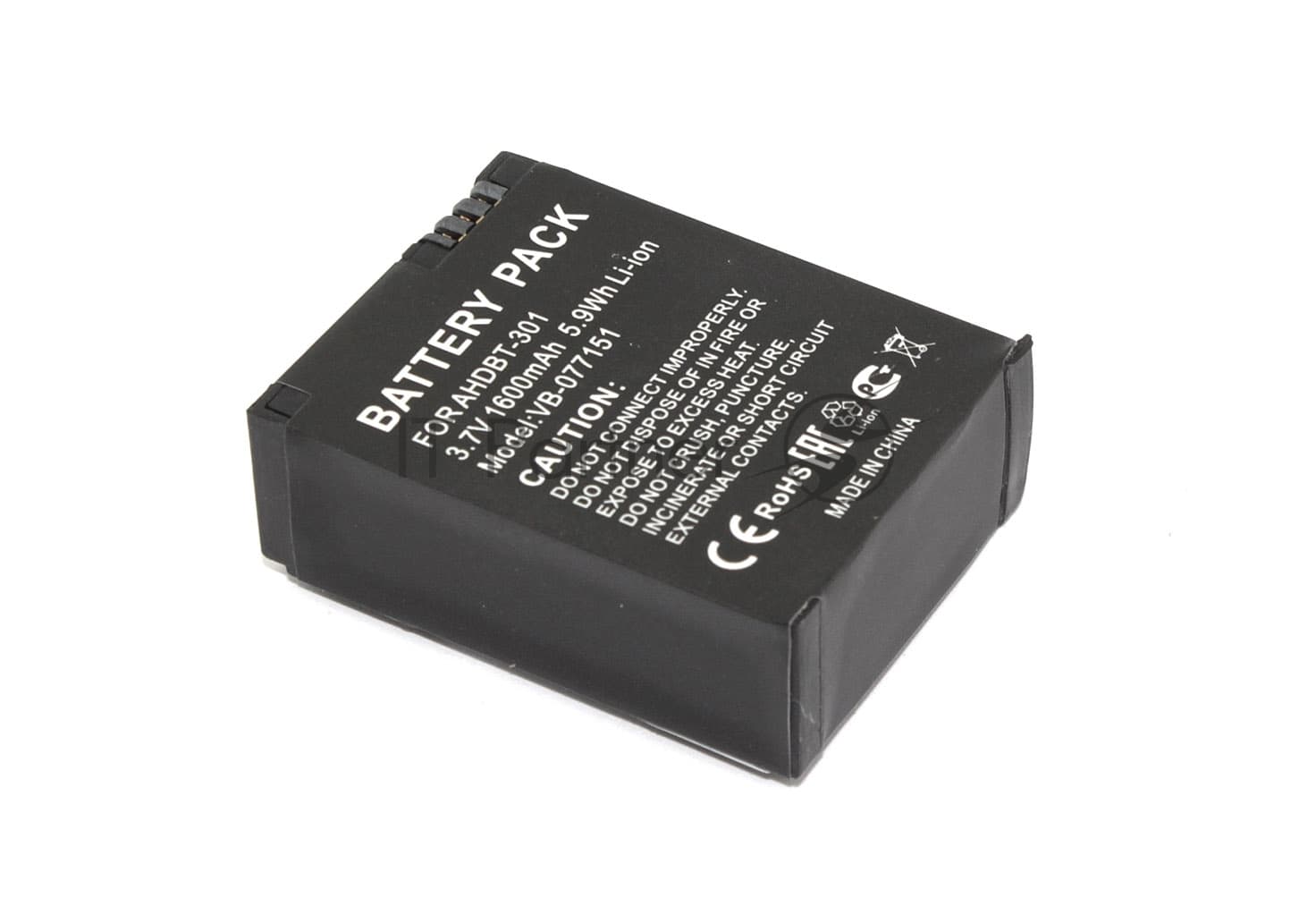 Аккумуляторная батарея для видеокамеры GoPro Hero 3 (AHDBT-301) 3,7V 1600mAh Li-ion