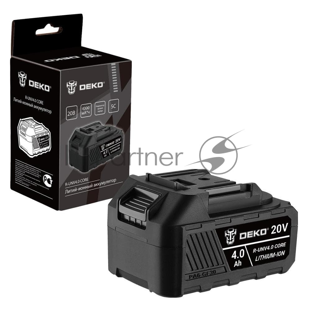 Аккумулятор DEKO R-UNV4.0 CORE, Li-ion, 20В, 4.0А*ч