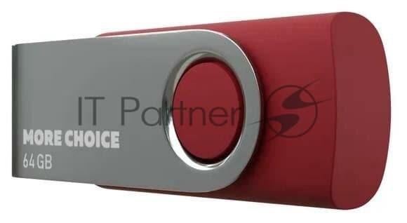 Флешка USB More Choice MF64-4 Red (4610196407666), 64Gb, USB 2.0, R/W 15/6, красный