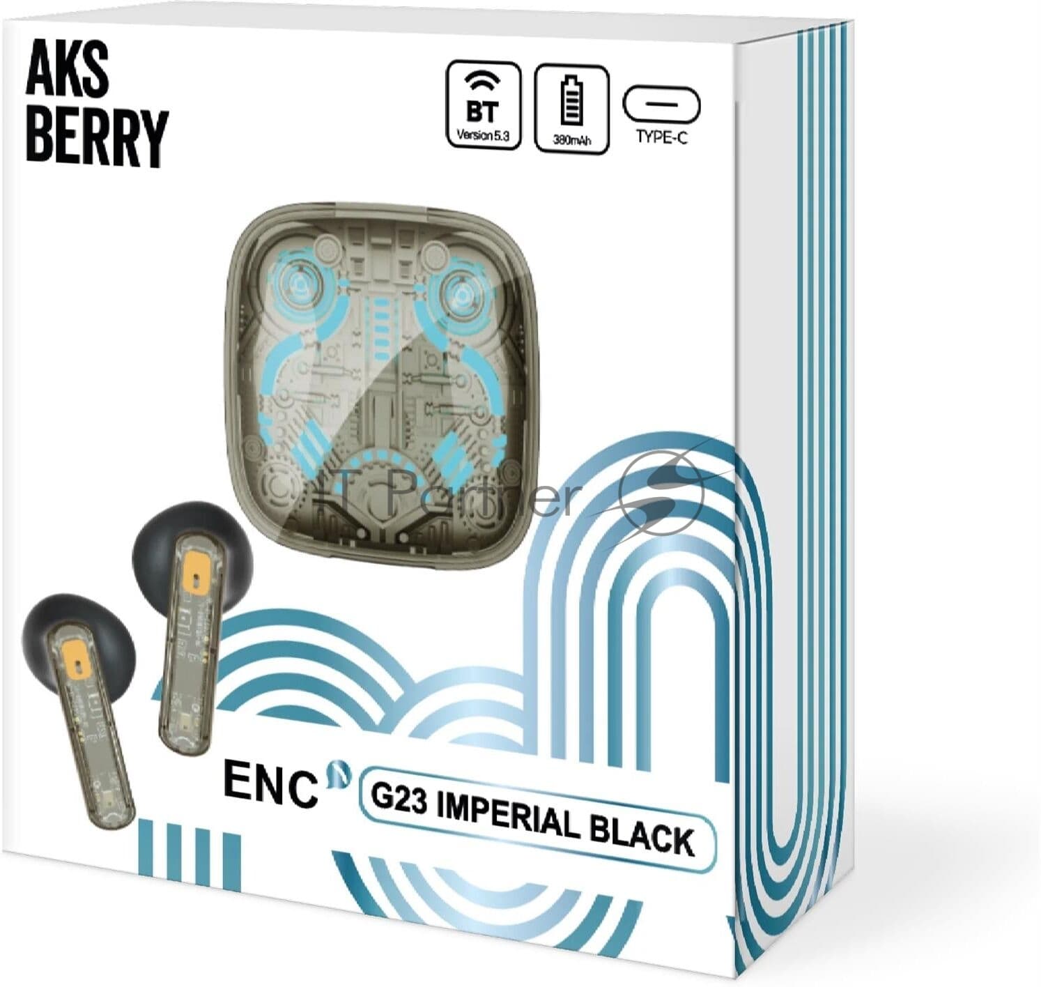 Наушники TWS Aksberry G23 черный, вкладыши, Bluetooth, сенсорное управление, до 4 ч
