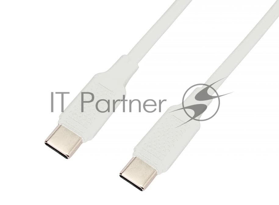 Кабель USB2.0 Cablexpert CC-USB2-CMCM-60-1M-W, Type-C/Type-C, 3А, 60Вт, PD/QC3.0, медь, 1м, белый, пакет