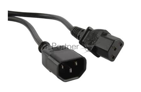 Кабель Hyperline PWC-IEC13-IEC14-1.0-BK Кабель питания монитор-компьютер IEC 320 C13 - IEC 320 C14 (3x0.75), 1 м