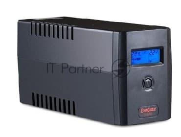 Источник бесперебойного питания ExeGate Power Smart ULB-800 LCD 800VA, черный, 2 евророзетки, USB