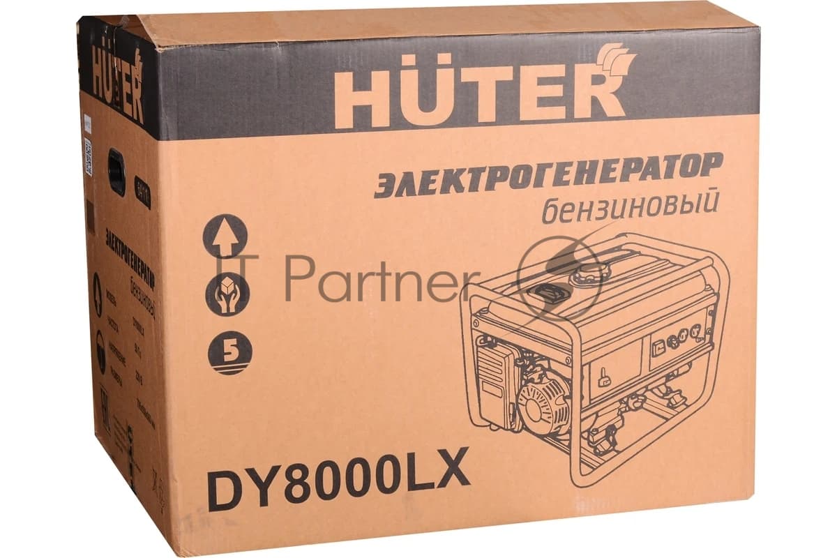Электрогенератор бензиновый Huter DY8000LX, 7 кВт, 81 дБ, 76 кг