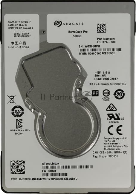 Жесткий диск Seagate HDD 500 GbBarraCuda ST500LM034 2.5" SATA 6Gb/s 128Mb 7200rpm