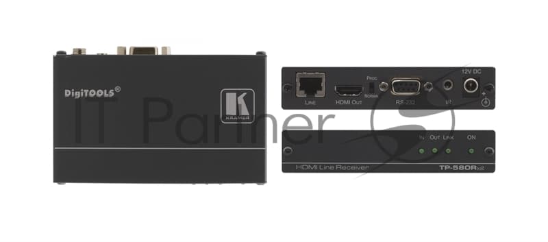 Приемник Kramer Electronics TP-580RXR сигнала HDMI, RS-232 и ИК из кабеля витой пары (TP), до 180 м