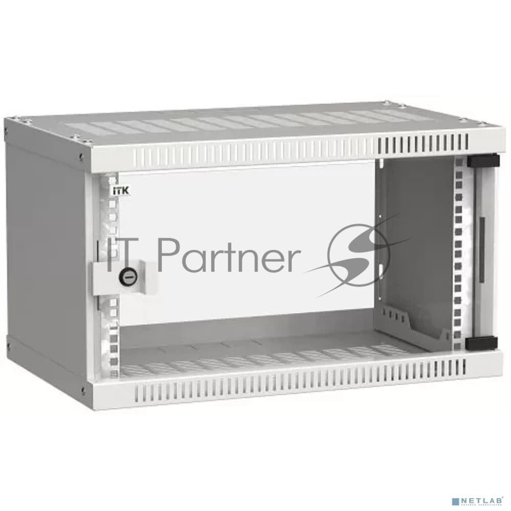 Шкаф LINEA WE 6U 550x350 мм дверь стекло серый ITK