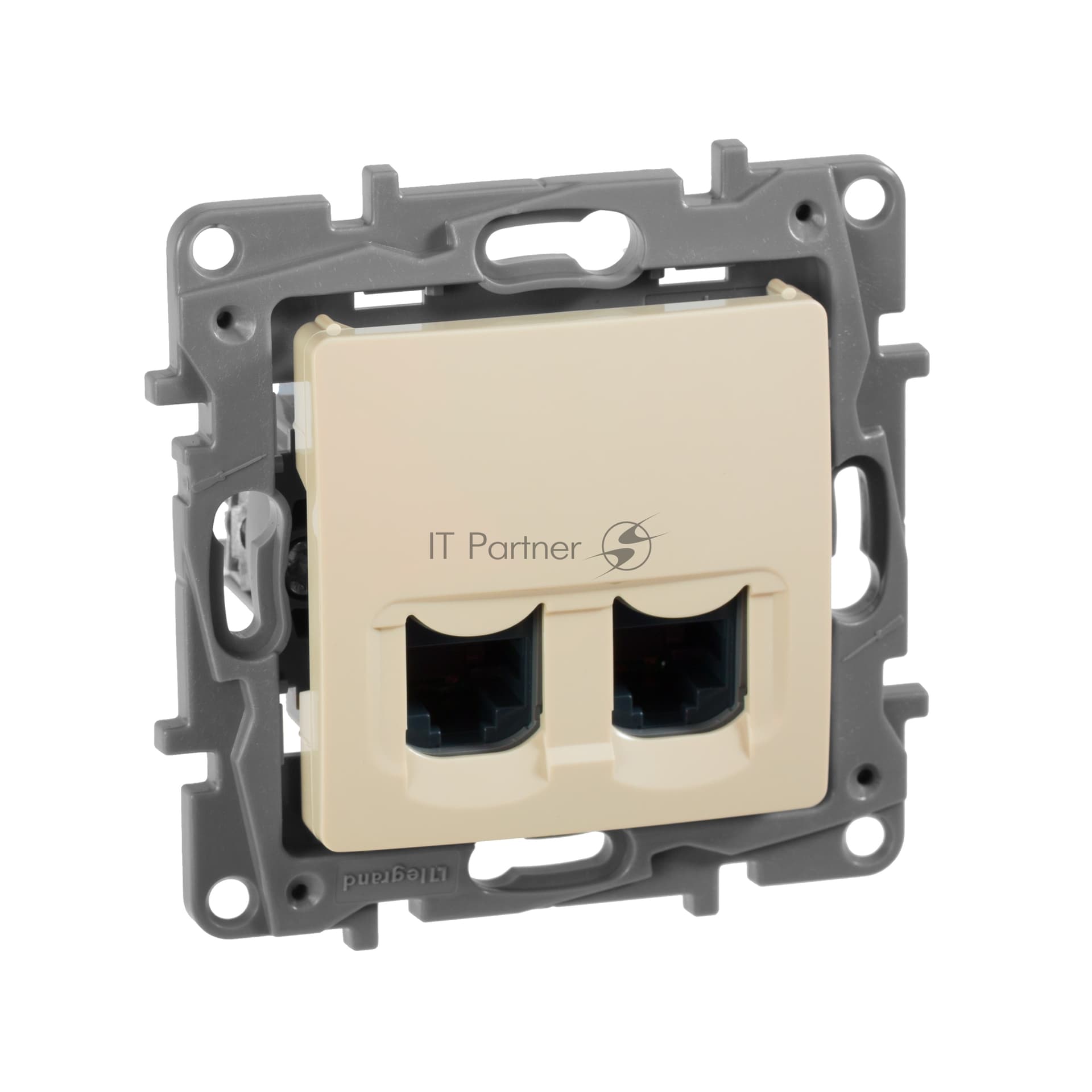ETIKA Розетка компьютерная двойная RJ45 категория 5Е UTP слоновая кость
