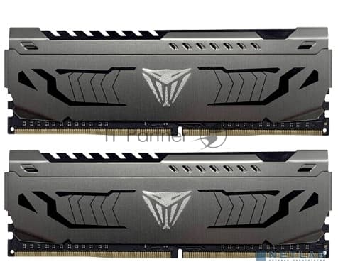 Оперативная память Patriot Viper Steel, DDR4, 8GB (2x4GB), 3200MHz, CL16, DIMM, с радиатором, черный