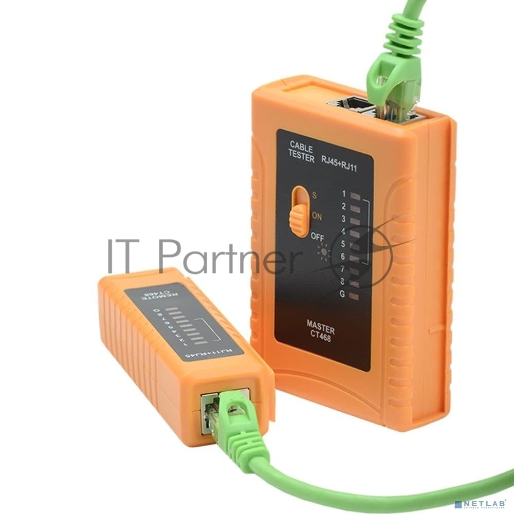 Тестер кабельный ITK CT468 желтый/черный