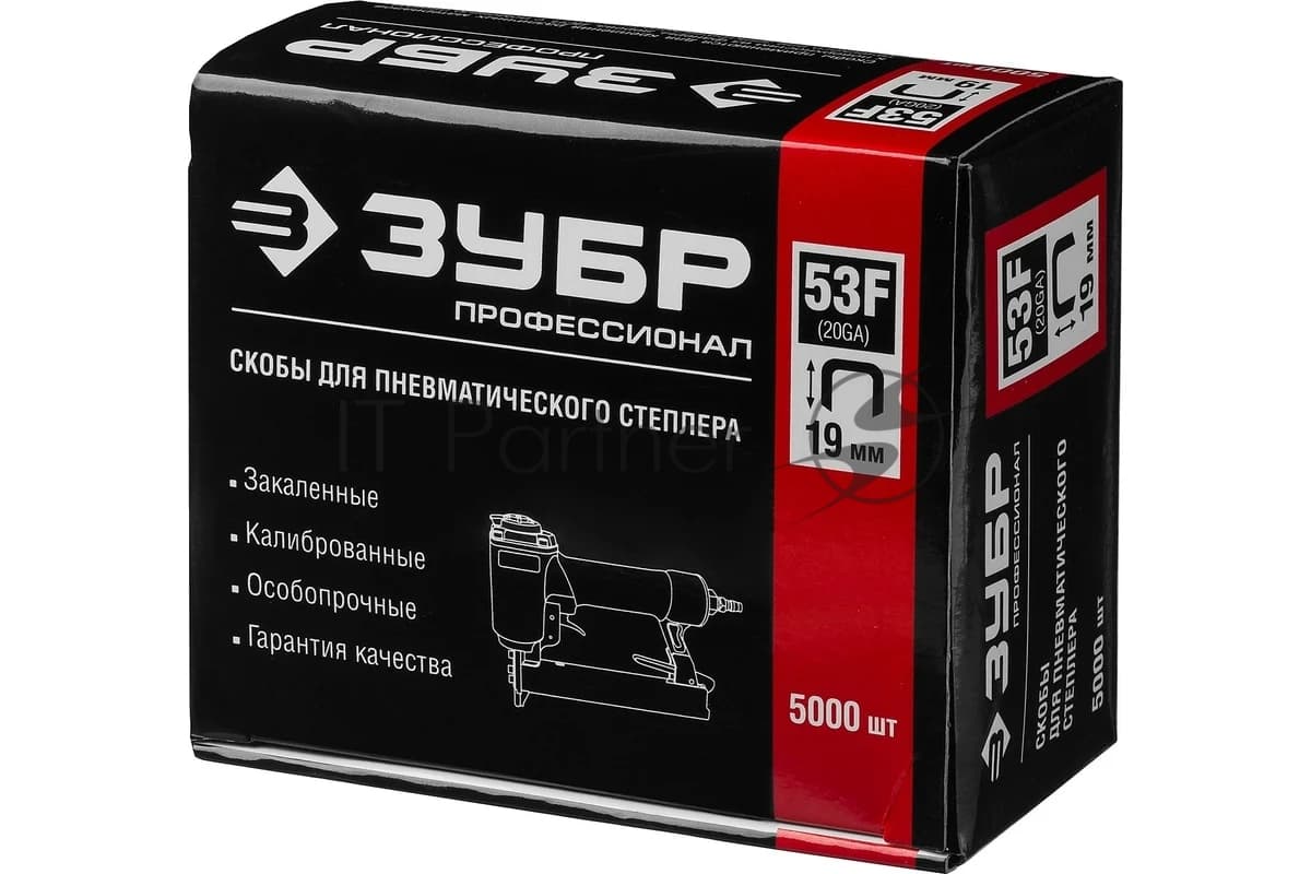 Скобы особотвердые тип 53F ПРОФЕССИОНАЛ (5000 шт; 19 мм) ЗУБР 31950-19