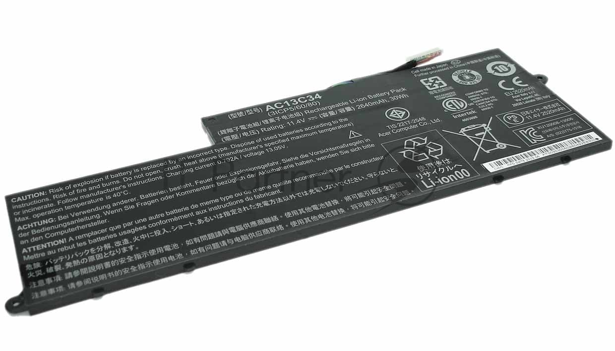 Аккумулятор для Acer Aspire E3-111-C6LG, E3-112, E3-112-C6YY, E11, 2640mAh, 11.4V