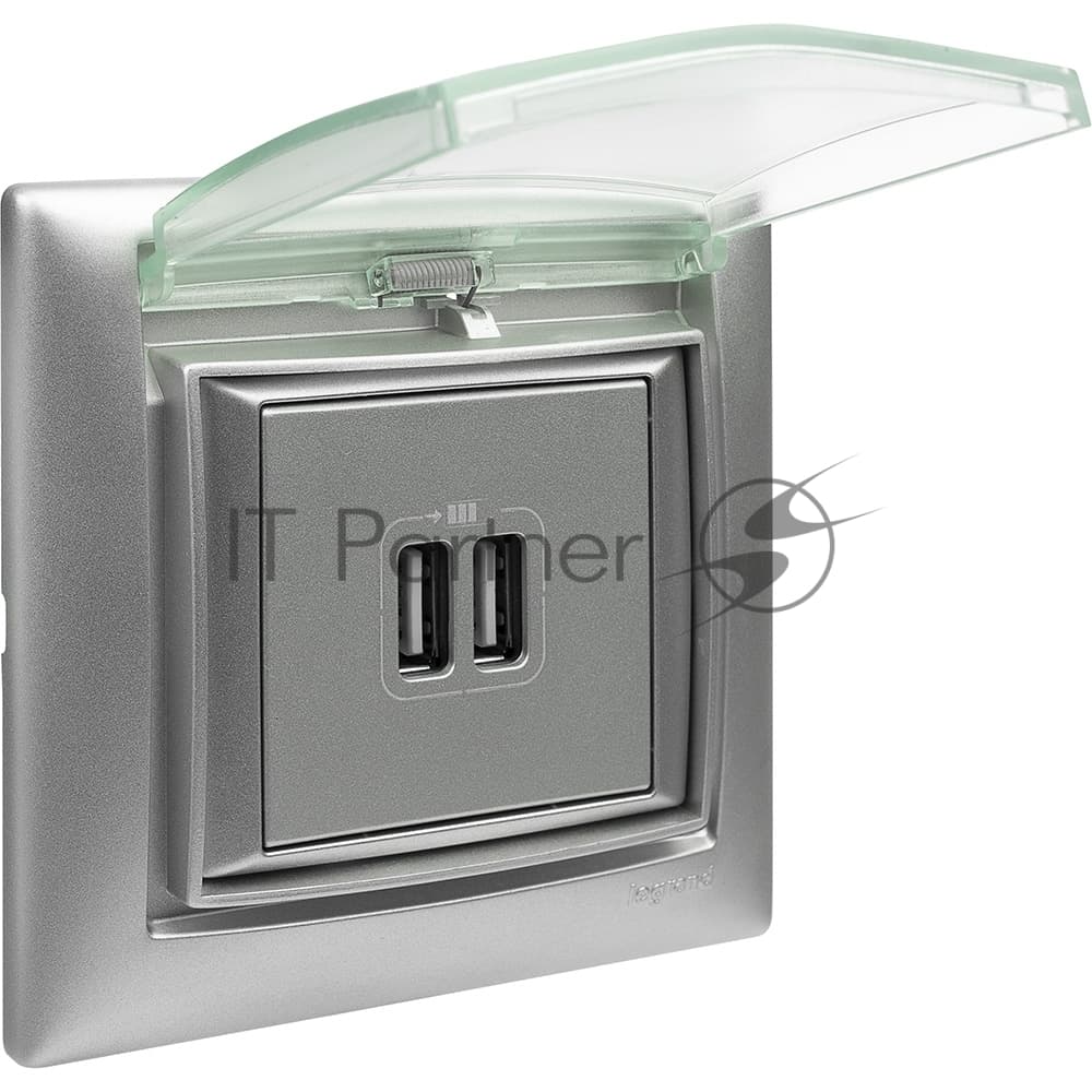 Розетка 2-ая USB 770270 Legrand Valena Алюминий