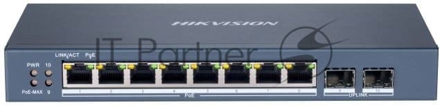 Коммутатор Hikvision DS-3E1510P-SI 8x1Гбит/с 2SFP 8PoE+ 110W управляемый