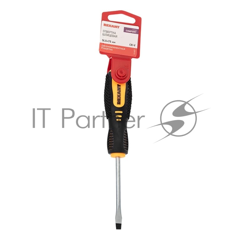 Rexant (12-6427) Отвертка шлицевая SL5x75mm, двухкомпонентная рукоятка