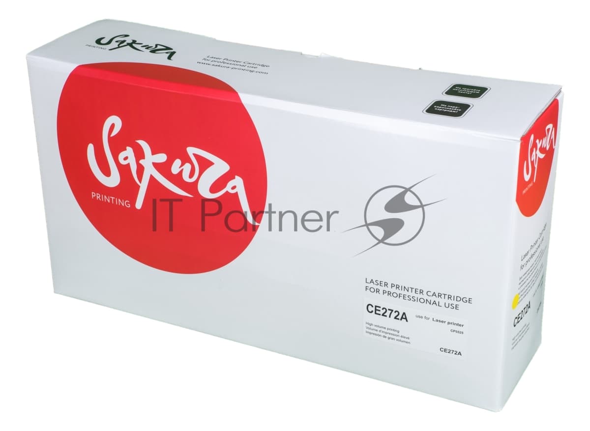 Картридж лазерный Sakura CE272A для HP LaserJet Enterprise M750xh, M750n, M750dn, CP5525xh, CP5525n, CP5525dn, желтый, 15 000 к.