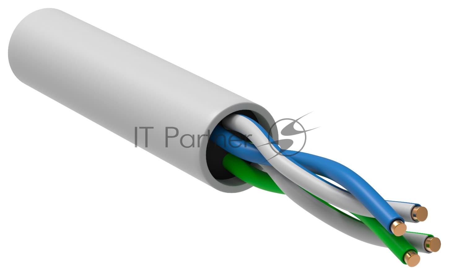 Кабель информационный ITK BC1-C5E02-128-305-G кат.5E UTP 2 пары 24AWG LSZH внутренний 305м белый
