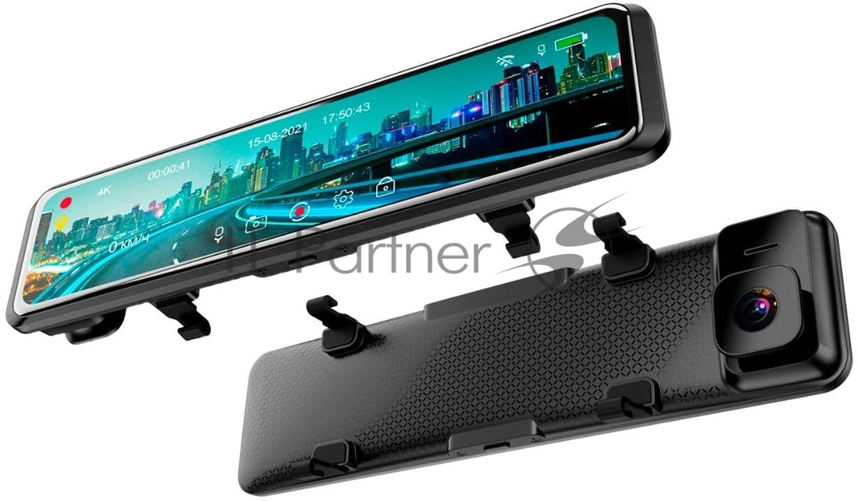 Видеорегистратор TrendVision MR-4K, 3840x2160, 11", с камерой заднего вида, GPS/ГЛОНАСС, Wi-Fi, G-сенсор, датчик движения, GPS-информатор