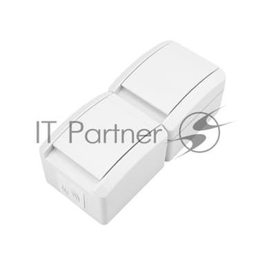 Блок вертикальный 2 розетки (керамика) Kranz INDUSTRIAL IP54 с заземлением, о/у, белый