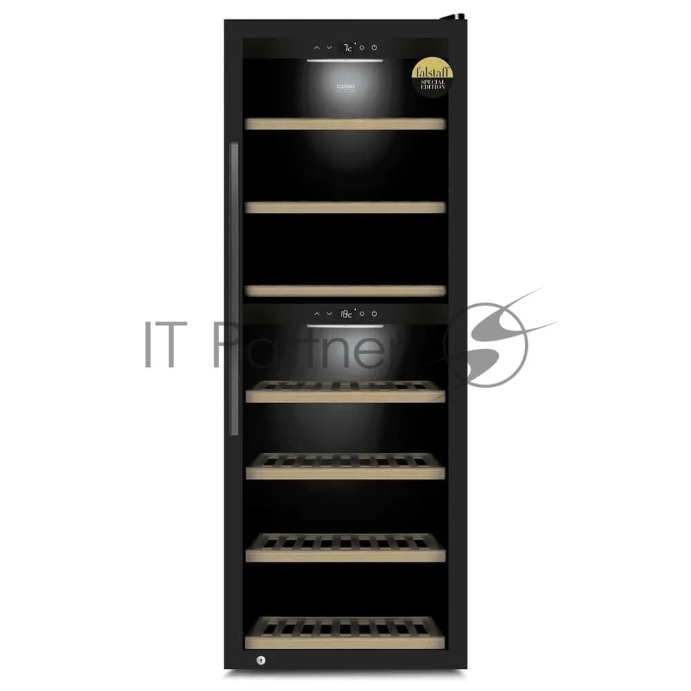Винный шкаф CASO WineExclusive 126 Smart черный, 291 л, 2 отсека, 126 бут., класс G