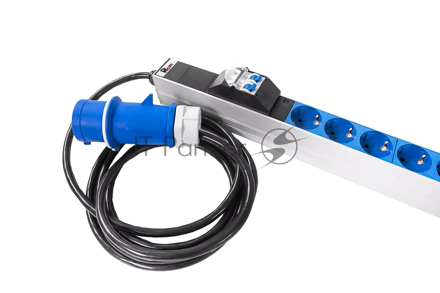 Блок силовых розеток Rem Rem-32, IEC 60320 С13, IEC 60320 С19 х 16, Shuko х 10, вход IEC 309, шнур 3 м, 1 463мм, однофазный 32А, автомат + индикатор