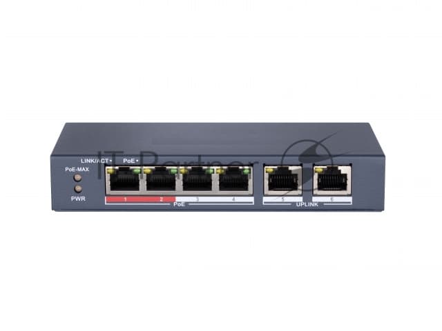 Сетевой неуправляемый коммутатор 4 RJ45 1000M PoE порта; 1 Uplink порт 1000М Ethernet; PoE: IEEE802.3af IEEE802.3at; бюджет PoE 35Вт; поддержка режима передачи до 100м10 Gbps защита от перенапряжений DC48В 0.8A; 38Вт;-10 C...+55C.