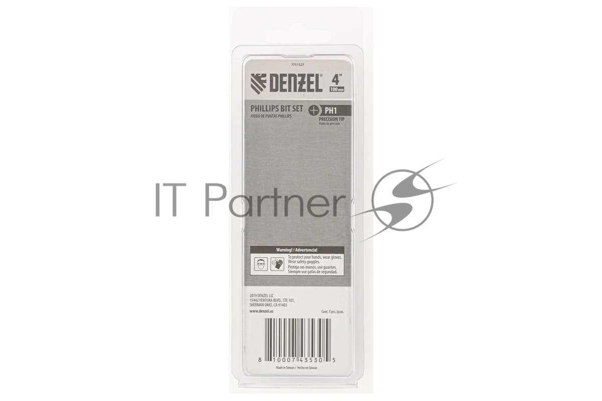 Набор бит Denzel PH1x4", 5 шт.