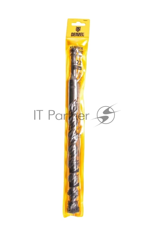 Бур по бетону Denzel двойная спираль, Cobalt W-tip, 22x310 мм, SDS PLUS