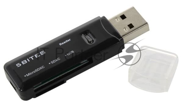 5bites Устройство ч/з карт памяти RE3-200BK USB3.0 Card reader / SD / TF / USB PLUG / BLACK
