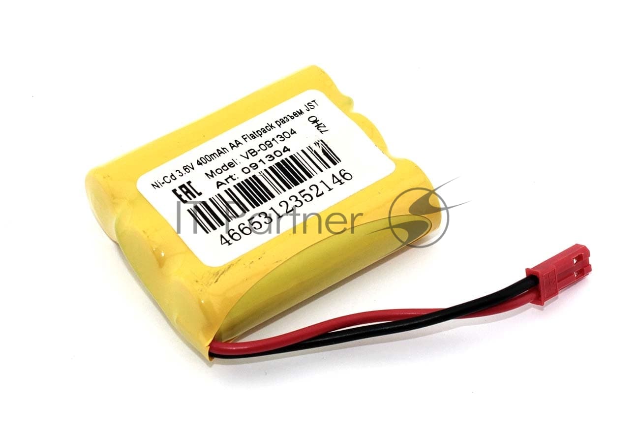 Портативный аккумулятор Ni-Cd 3.6V 400mAh AA Flatpack разъем JST