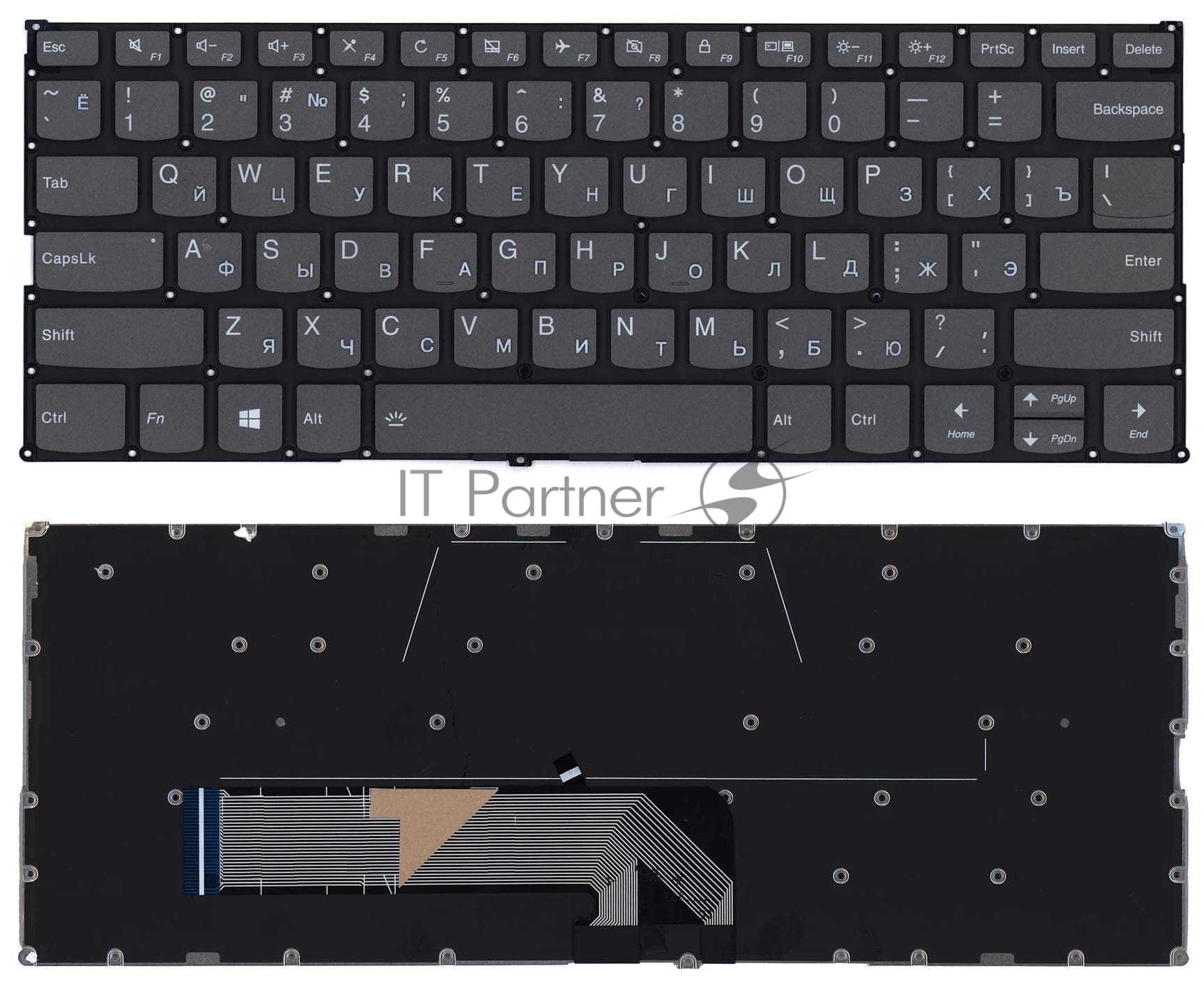 Клавиатура для ноутбука Lenovo Yoga 530-14IKB черная с подсветкой