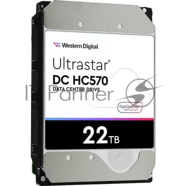 Жесткий диск Western Digital 3.5" 22Tb Ultrastar DC HC570 SAS 12Gb/s, 7200rpm, 512MB, 0F48052, 512e/4Kn, CMR, Helium, Bulk