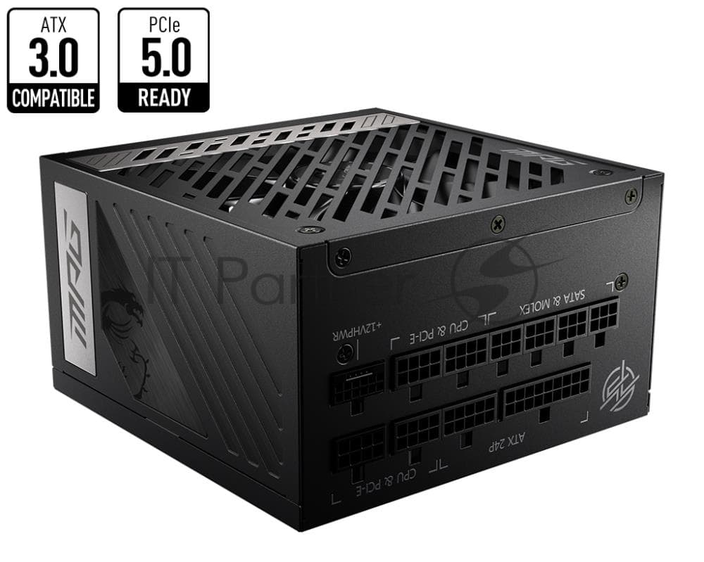 Блок питания MSI MPG A850G PCIE5 Retail, 850Вт, 80 PLUS Gold, 135мм, модульный, черный