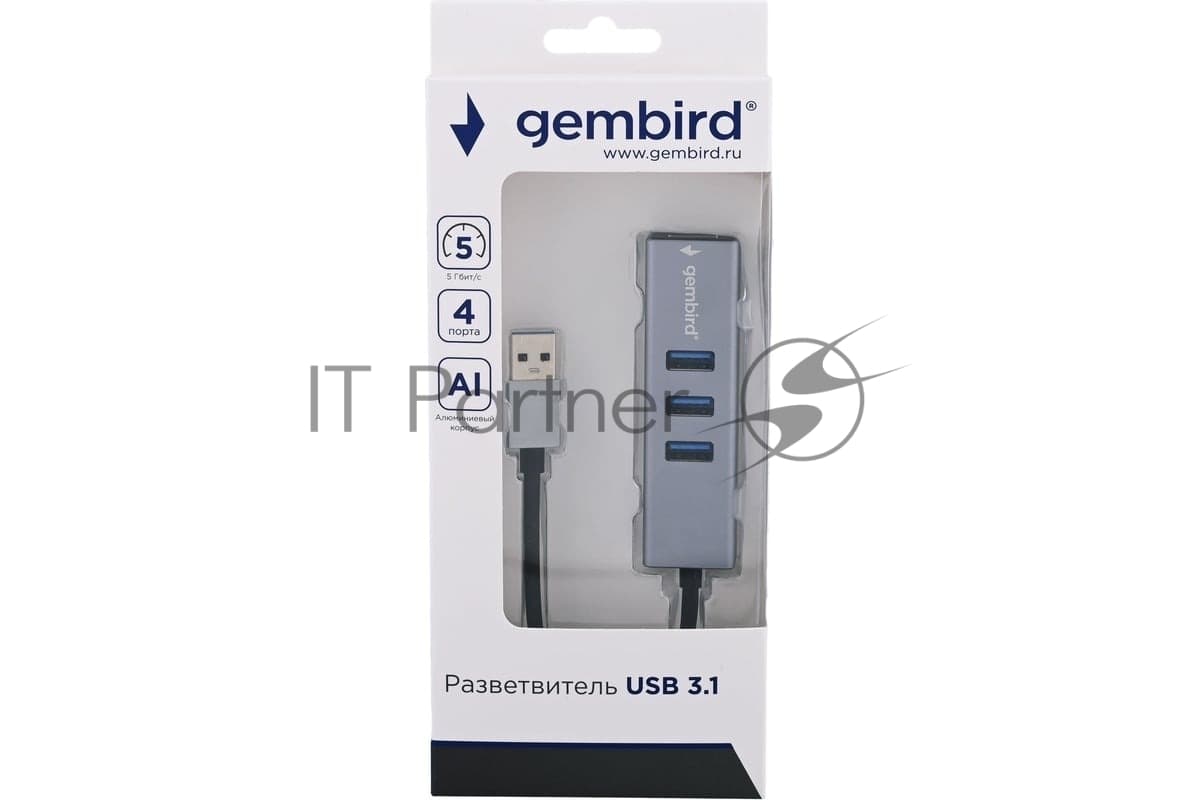 USB-концентратор Gembird UHB-C454, USB, USB 4 порта, USB
