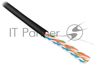 Кабель информационный Hyperline UUTP4-C5E-S24-IN-LSZH-BK-305 кат.5E U/UTP 4X2X24AWG LSZH внутренний 305м черный